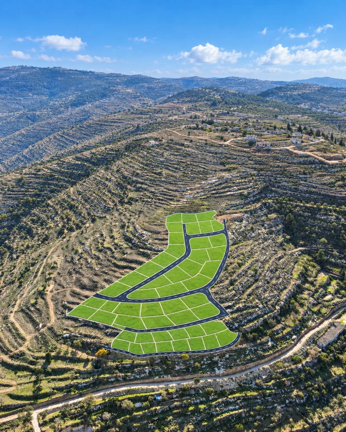 Master-planned hillside land plots